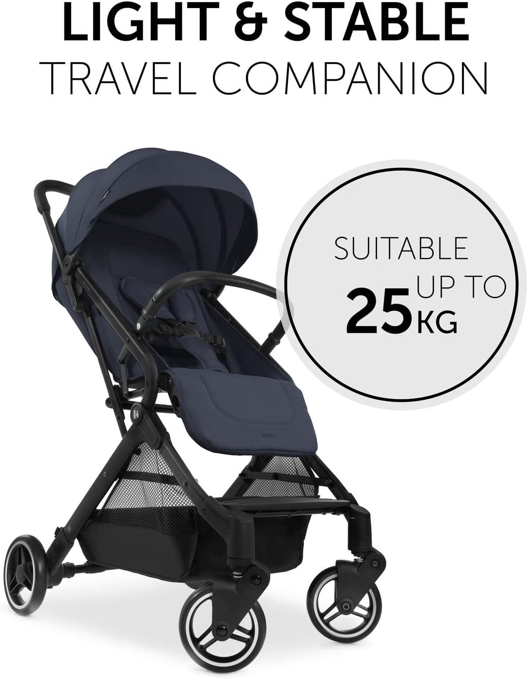 Hauck - Compact Travel N Care Foldable Buggy Stroller - Dark Navy