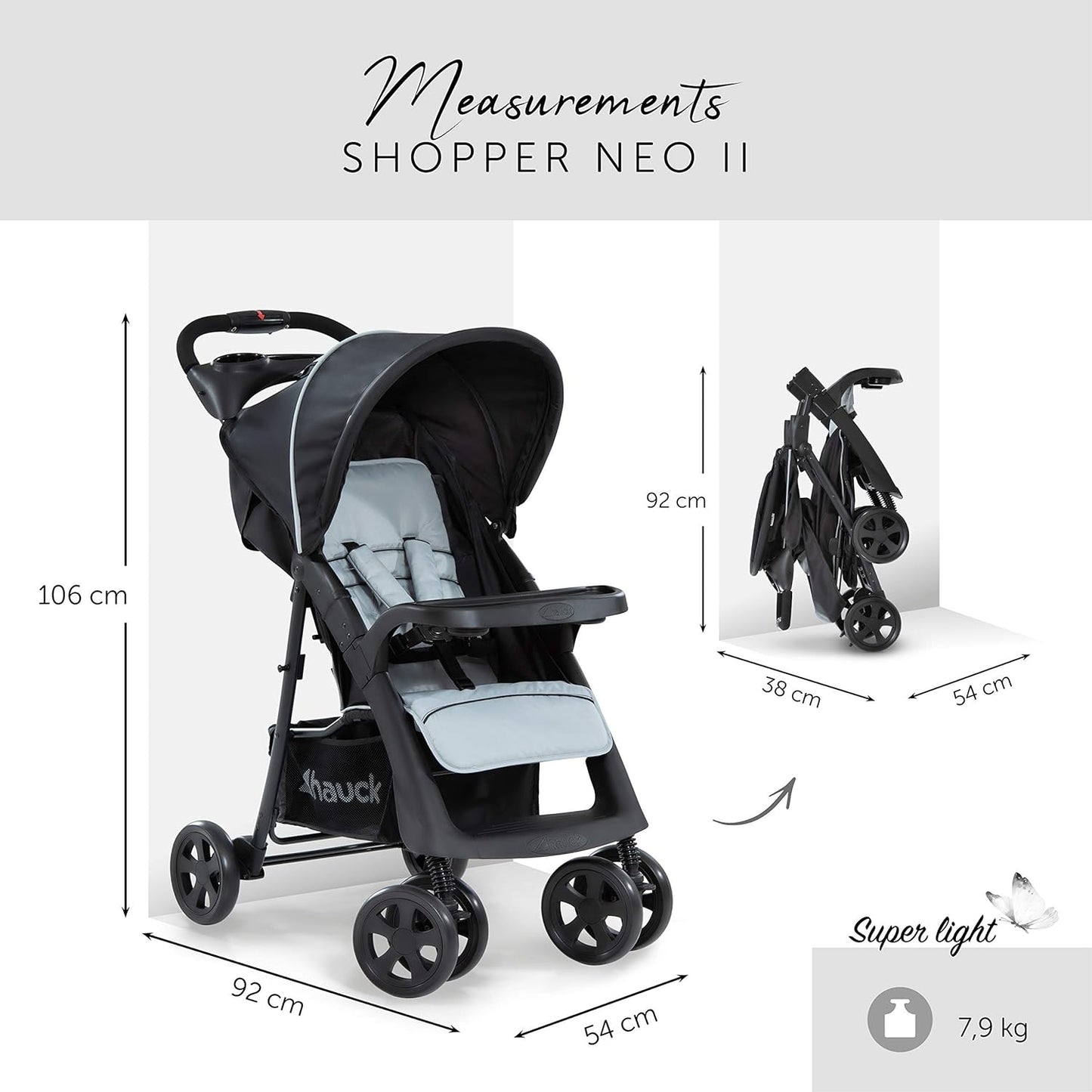 Hauck Shopper Neo 2 Pushchair, Caviar Stone