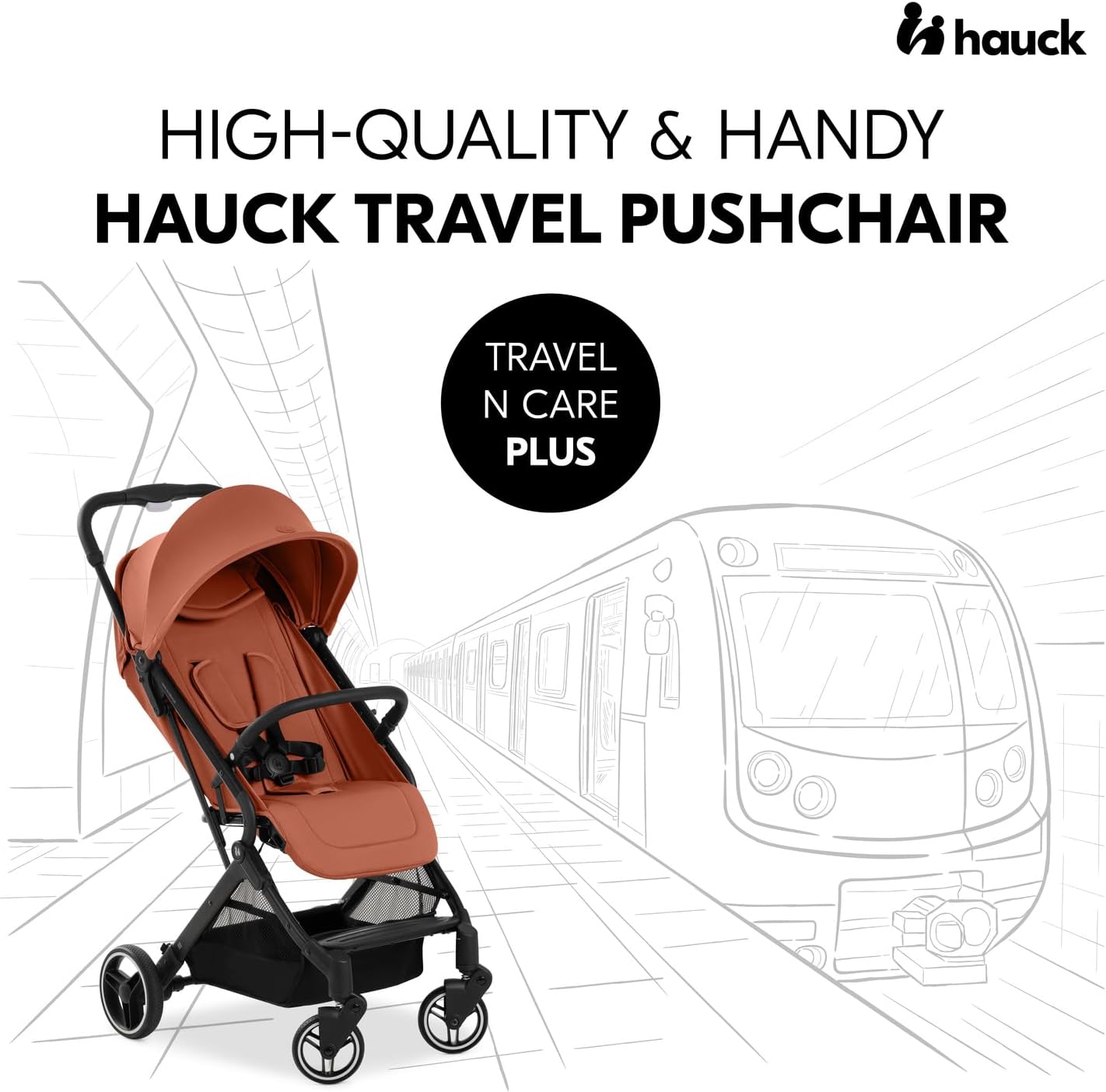 Hauck - Travel N Care Plus Travel Buggy w/ Reclining Function - Cork