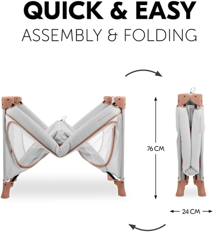 Hauck Dream N Play Plus Travel Cot – Foldable Baby Cot– Dusty Cork