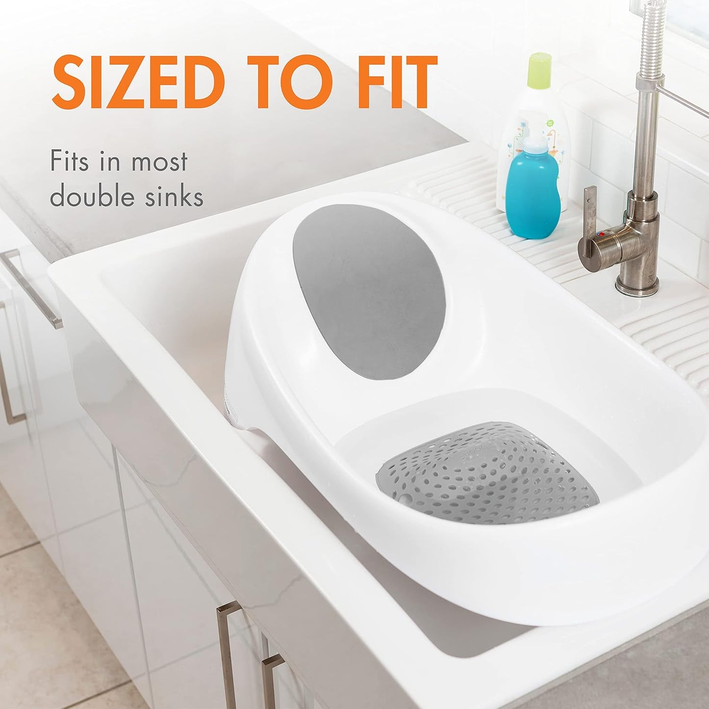 Boon - Soak Baby Bath Tub with 3 Stages Support Positions - Grey