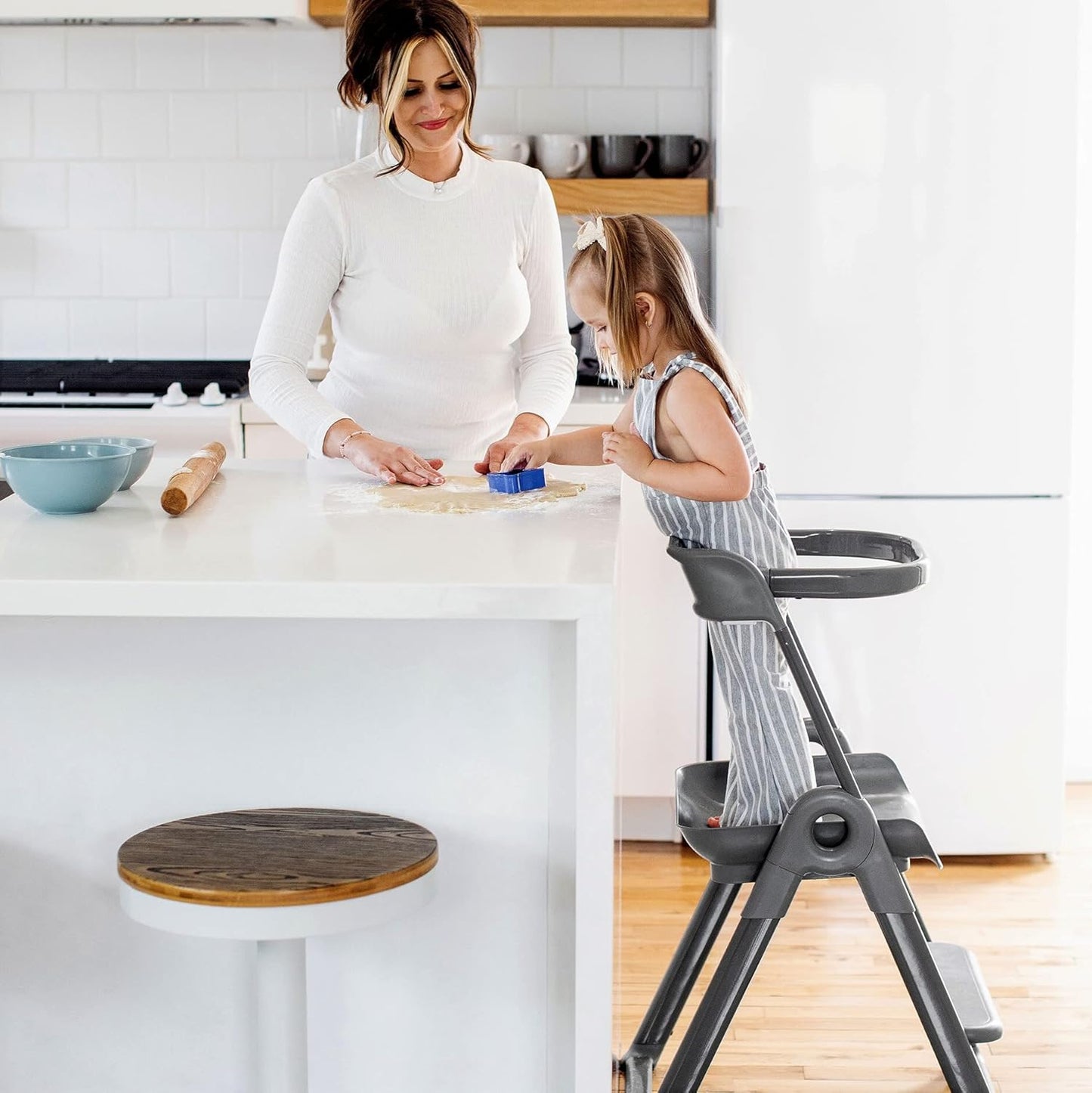 Boon PIVOT Toddler Tower — Folding Step Stool — Montessori Kitchen Helper Stool for Kids