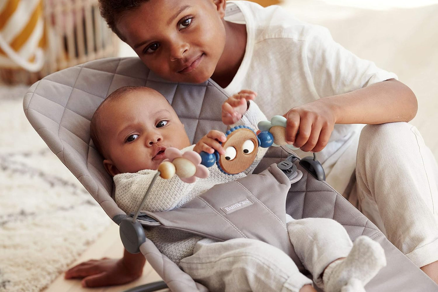 BabyBjörn Toy for Bouncer, Googly eyes Pastels