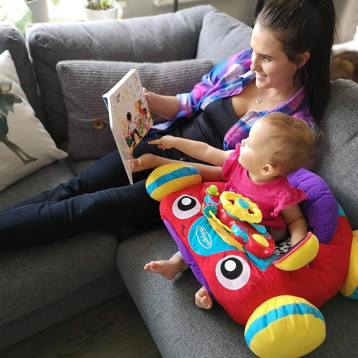 Playgro - Music & Lights Comfy Car Playgym- Red (Exclusive)