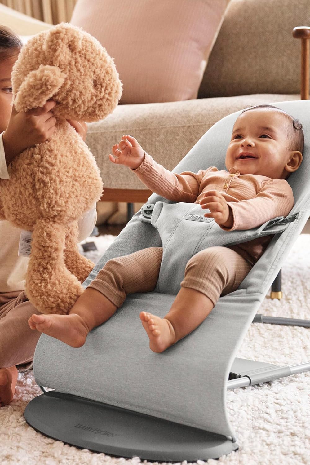 BabyBjörn Bouncer Bliss, Woven mélange, Light Grey