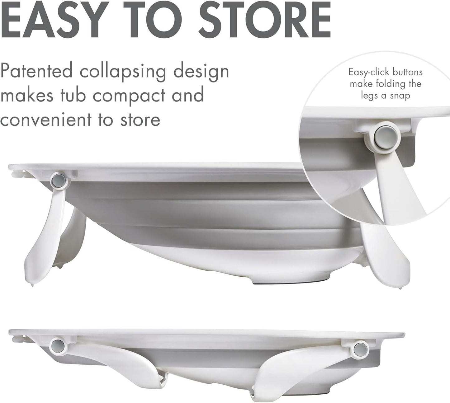 Boon - Naked Collapsible Baby Bathtub - Grey