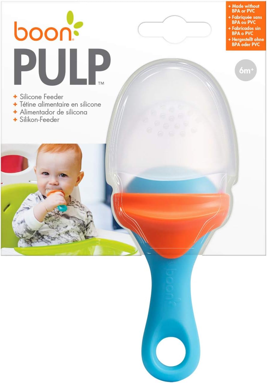 Boon Pulp Silicone Feeder - Orange/Blue