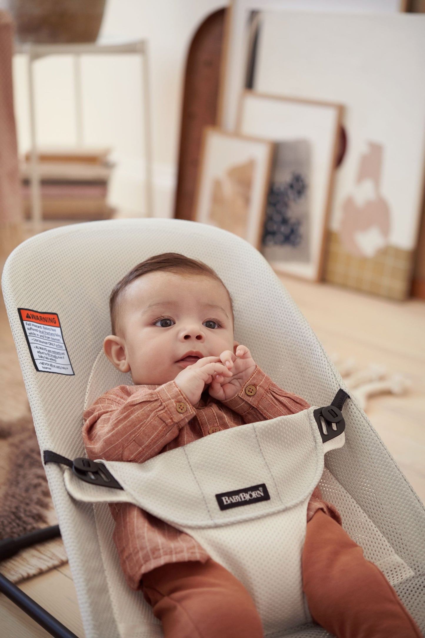 BabyBjörn Bouncer Balance Soft, Mesh, Silver/White , Lightweight & Portable