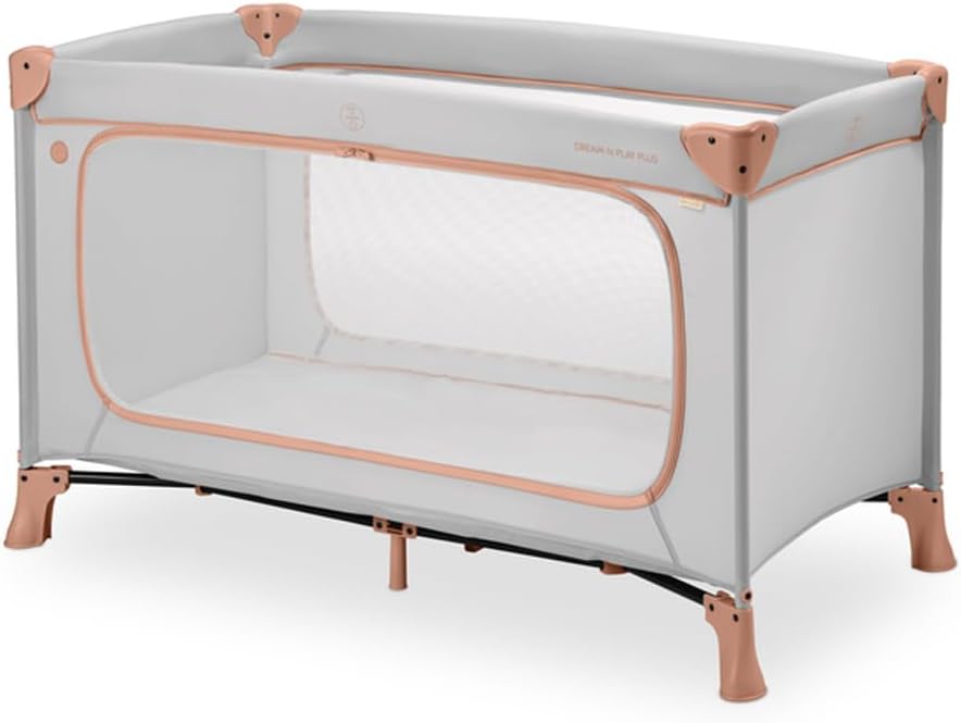 Hauck Dream N Play Plus Travel Cot – Foldable Baby Cot– Dusty Cork