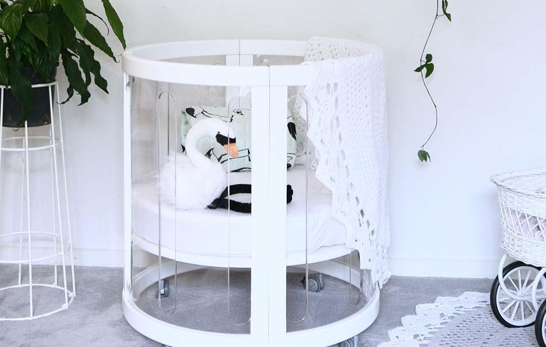 Babyhood Kaylula Sova Cot Clear + Mattress - White