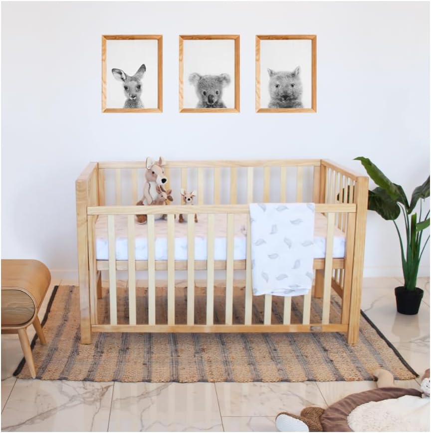 Babyhood Lulu Cot Beech – Compact 5-in-1 Convertible Cot with Sustainable Timber, Single-Hand Drop Side