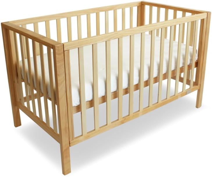 Babyhood Lulu Cot Beech – Compact 5-in-1 Convertible Cot with Sustainable Timber, Single-Hand Drop Side