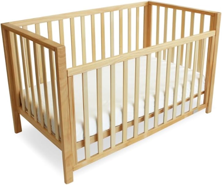 Babyhood Lulu Cot Beech – Compact 5-in-1 Convertible Cot with Sustainable Timber, Single-Hand Drop Side