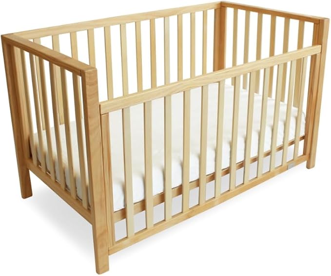 Babyhood Lulu Cot Beech – Compact 5-in-1 Convertible Cot with Sustainable Timber, Single-Hand Drop Side
