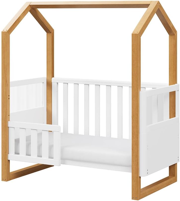 Babyhood Kaylula Mila Cot - Beech/White Grows with your child as the base levels adjust from bassinet, cot and toddler bed