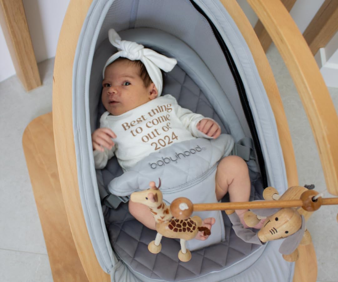 Babyhood Kaylula Petal Swing Grey – Elegant Baby Swing with Gentle Rocking Motion
