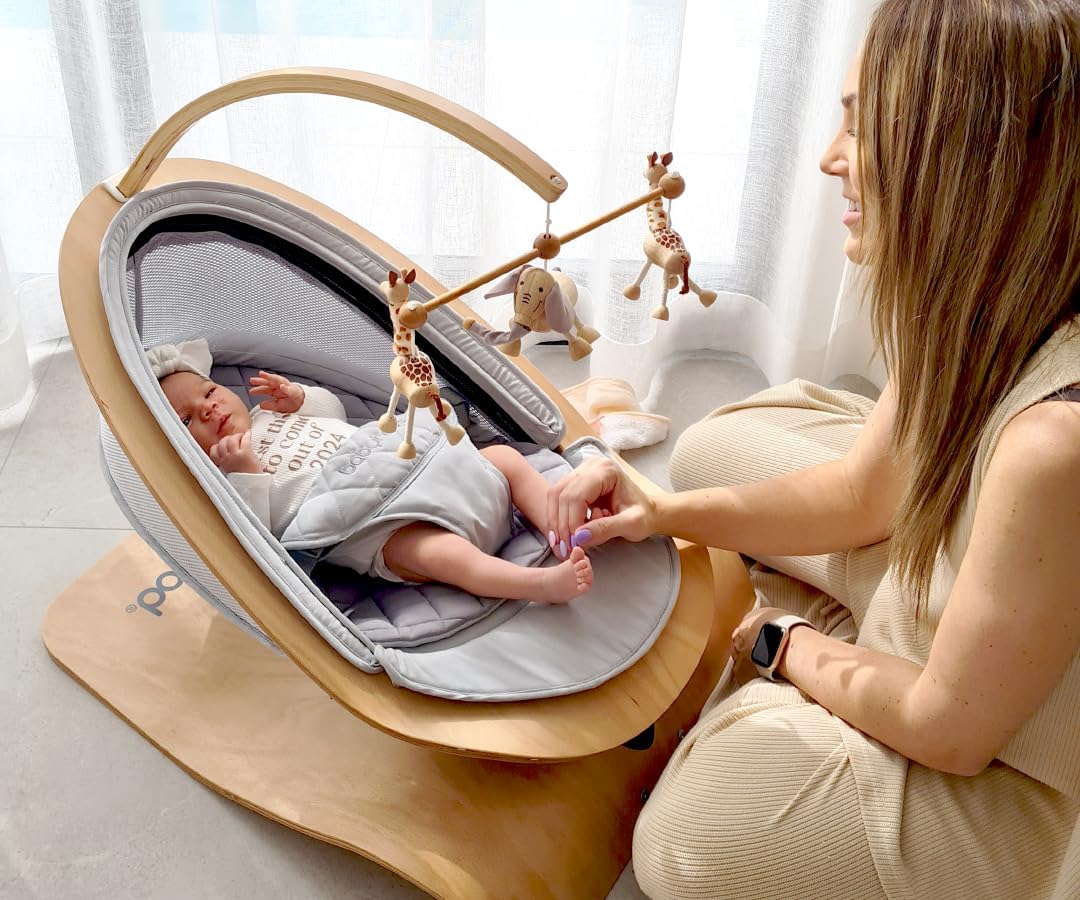 Babyhood Kaylula Petal Swing Grey – Elegant Baby Swing with Gentle Rocking Motion