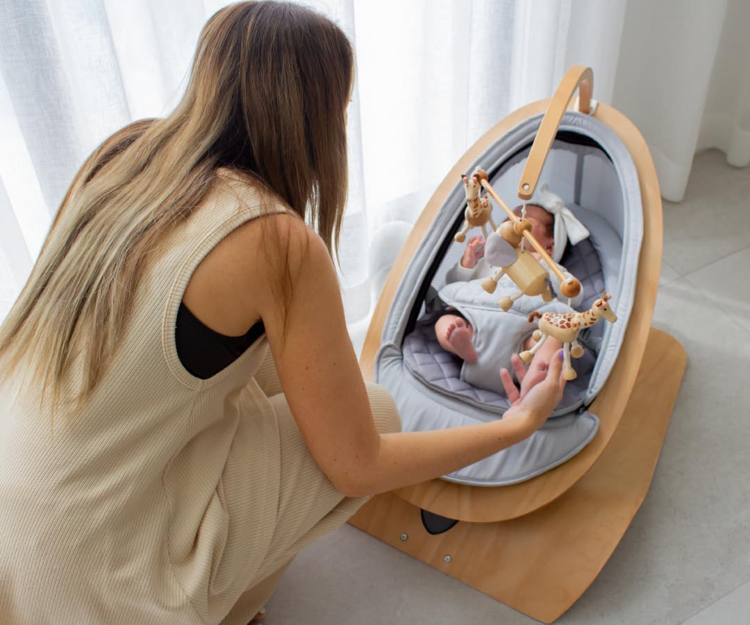 Babyhood Kaylula Petal Swing Grey – Elegant Baby Swing with Gentle Rocking Motion