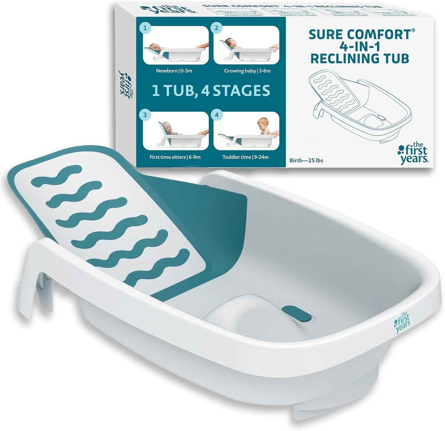 The First Years Sure Comfort 4-in-1 Reclining Baby Bathtub