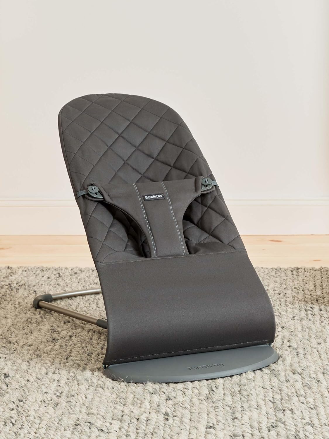 BabyBjörn Bouncer Bliss, Anthracite, Woven, Cotton Classic Quilt