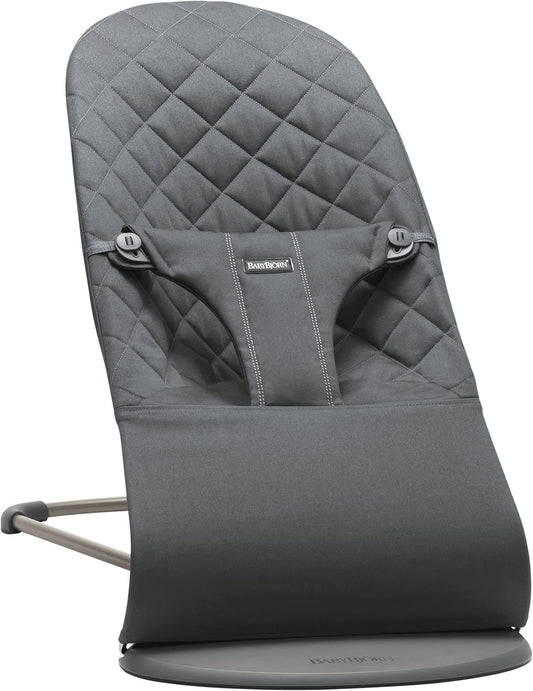 BabyBjörn Bouncer Bliss, Anthracite, Woven, Cotton Classic Quilt