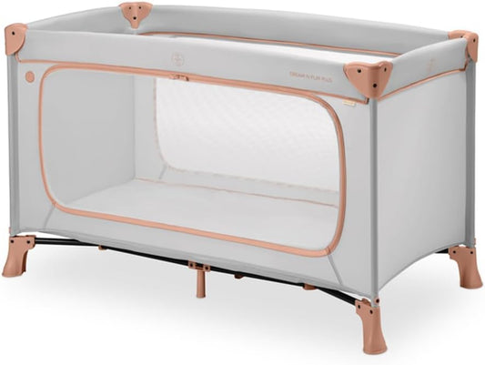 Hauck Dream N Play Plus Travel Cot – Foldable Baby Cot– Dusty Cork