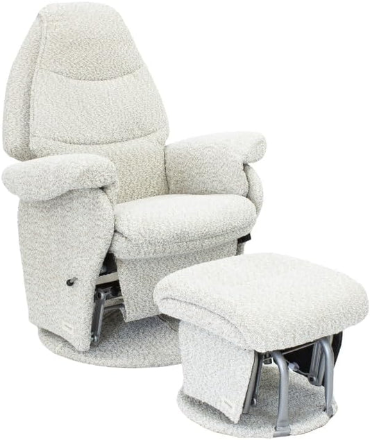 Babyhood Vogue Feeding Glider Chair & Ottoman Boucle Cream