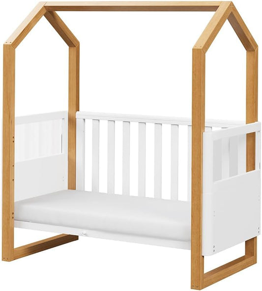 Babyhood Kaylula Mila Cot - Beech/White Grows with your child as the base levels adjust from bassinet, cot and toddler bed